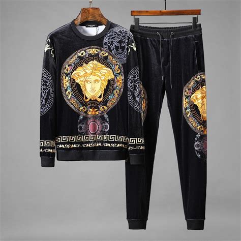 versace tracksuit mens with shoes|designer velour tracksuits for men's.